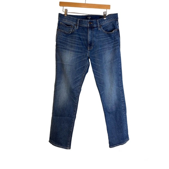 J Crew Mens Flex Straight Leg Dark Wash Blue Jeans size 33x30 - Picture 1 of 5
